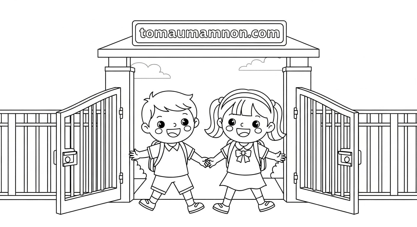 Bộ sưu tập tranh tô màu chủ đề trường học và bạn bè