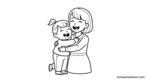 tranh to mau be va co giao 1