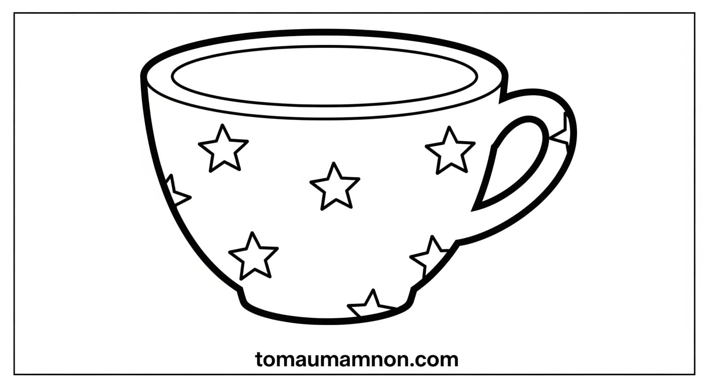 Mẫu cốc vẽ đơn giản cho trẻ