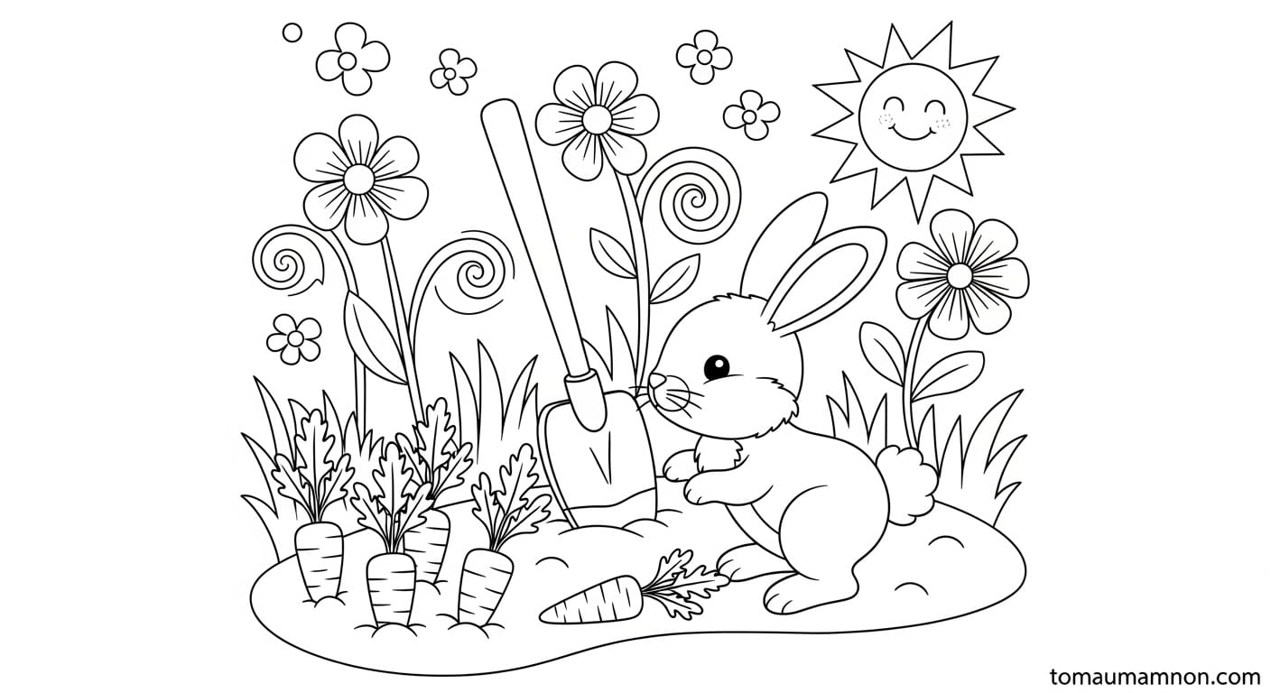 Tranh Tô Màu Cái Cuốc Tranh tô màu cái cuốc 2