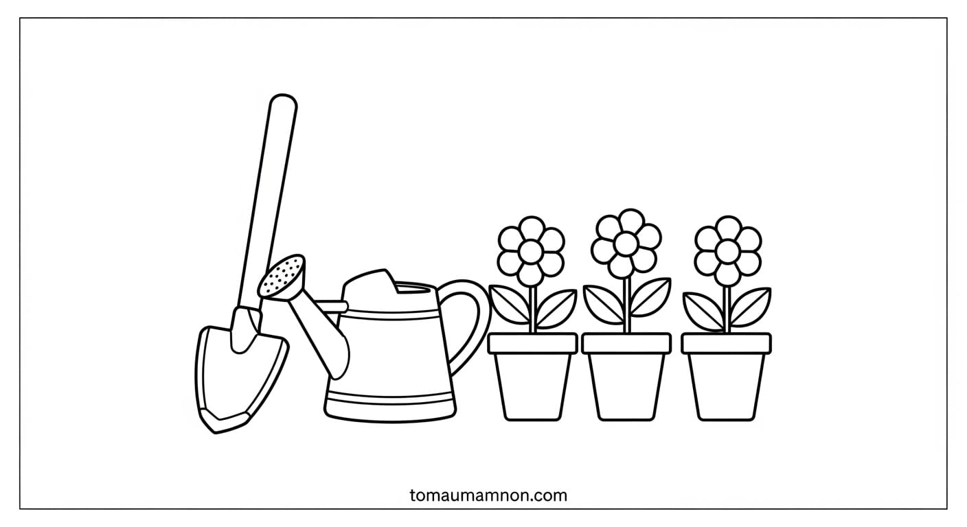 Tranh Tô Màu Cái Cuốc Tranh tô màu cái cuốc 3