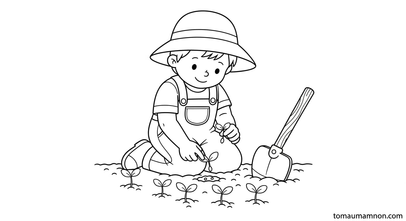 Tranh Tô Màu Cái Cuốc Tranh tô màu cái cuốc 4