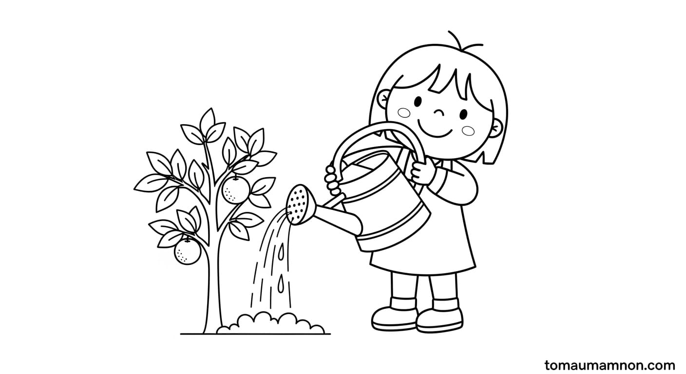 Tranh tô màu quả chuối