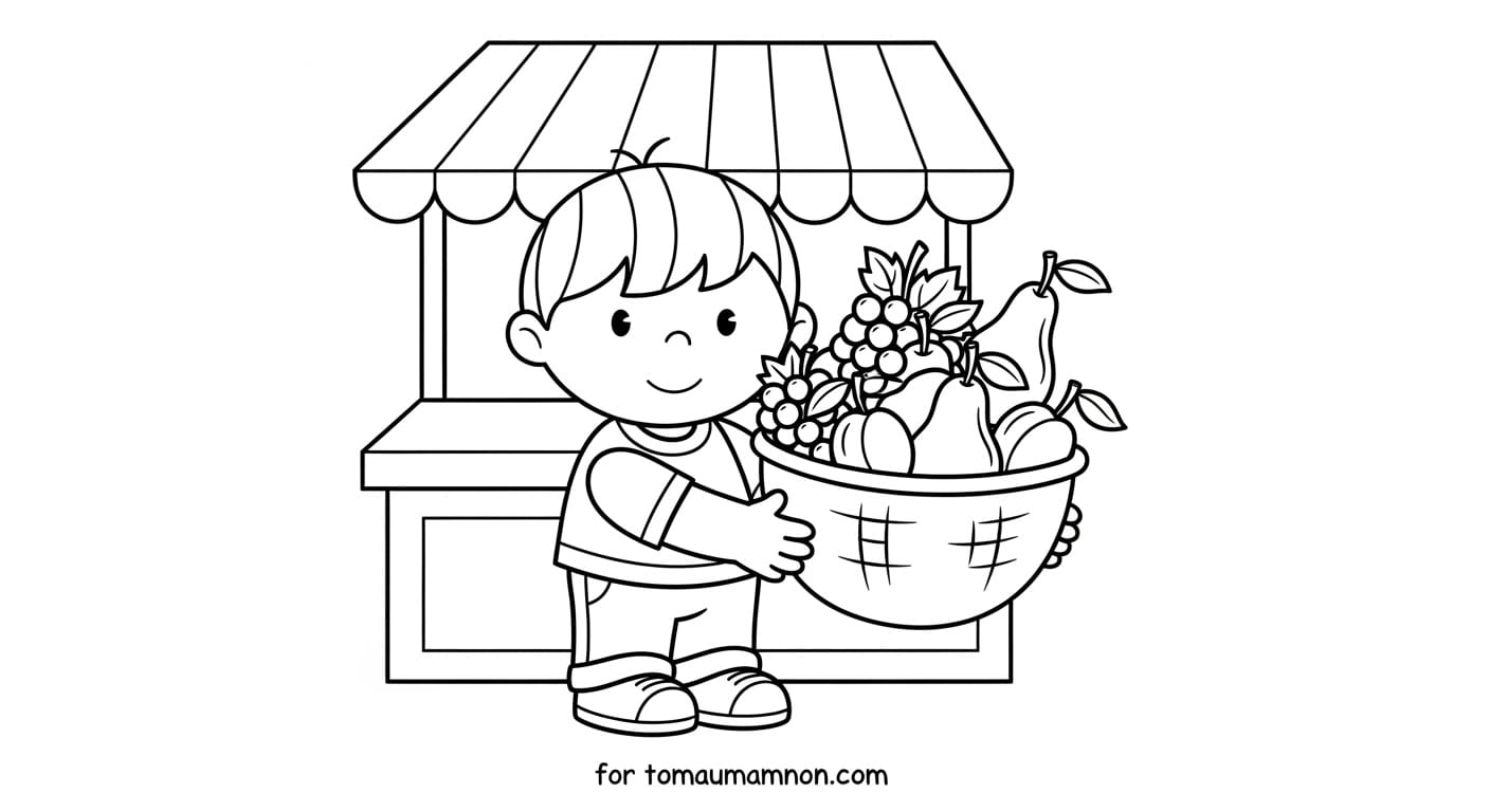 Bộ tranh tô màu cây ăn quả