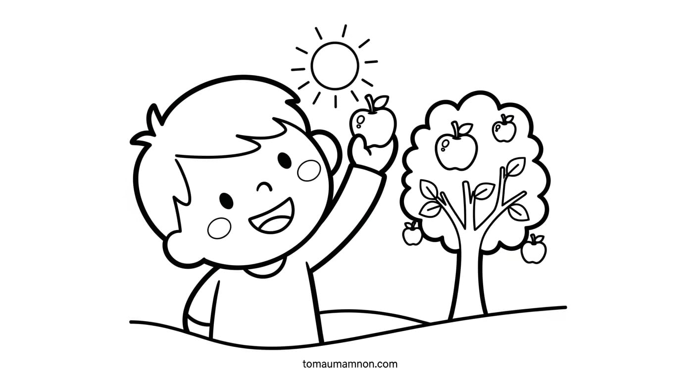 Tranh tô màu cây ăn quả