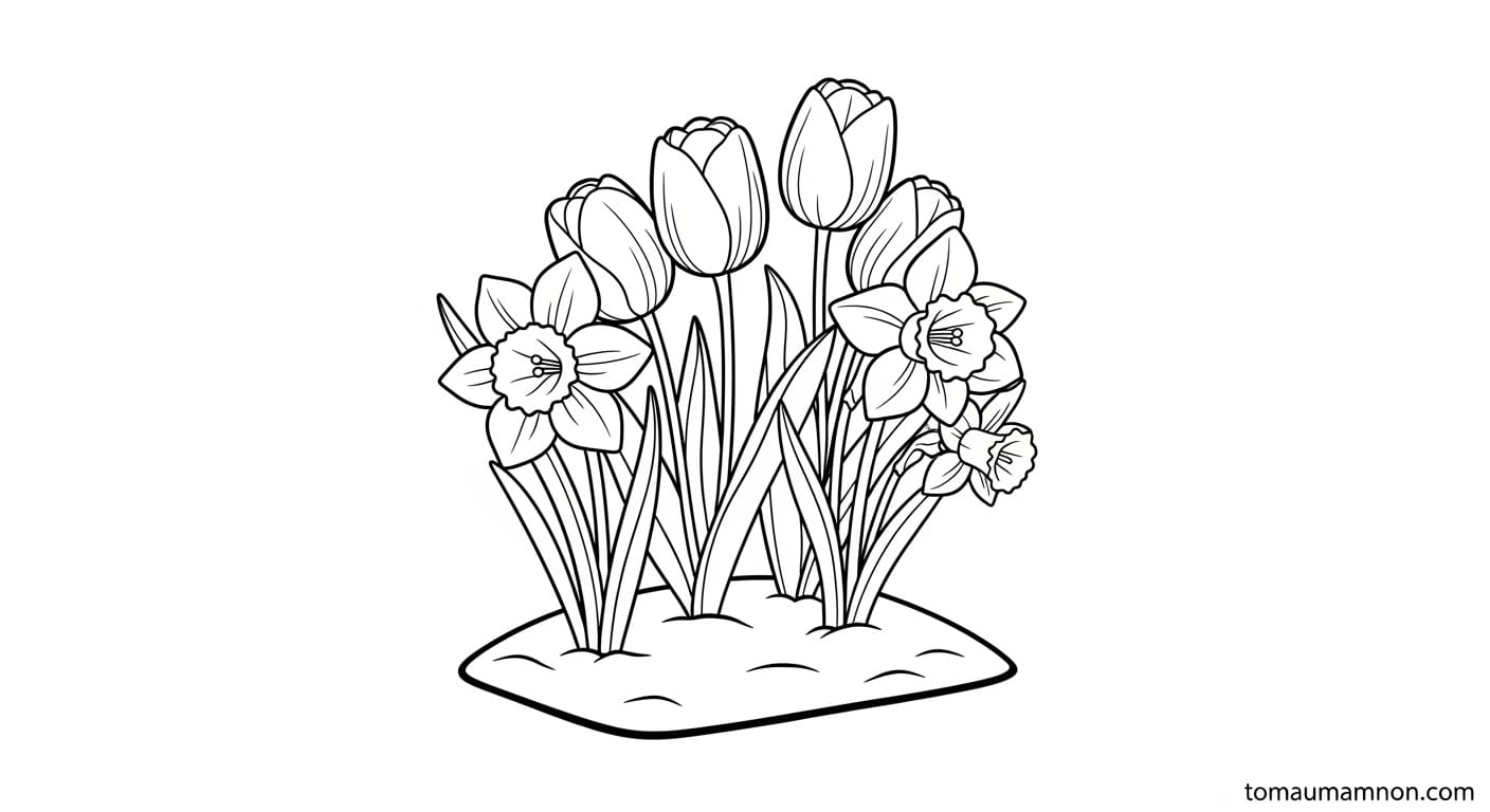 Tranh Tô Màu Cây Hoa tranh tô màu cây hoa 3