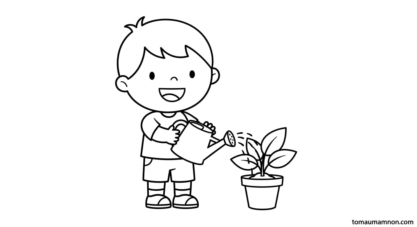 tranh to mau chu de thuc vat 1