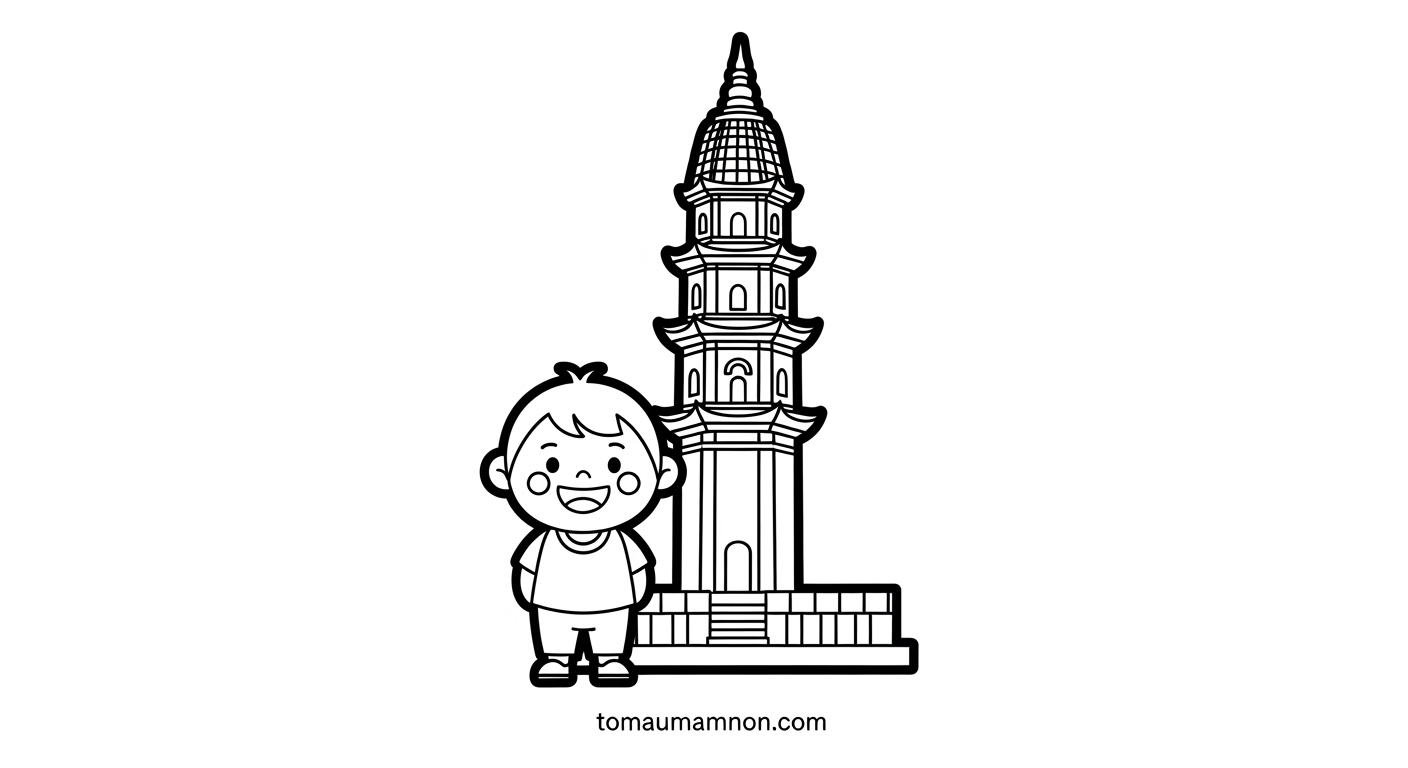 Tranh Tô Màu Chùa Một Cột tranh to mau chua mot cot 1