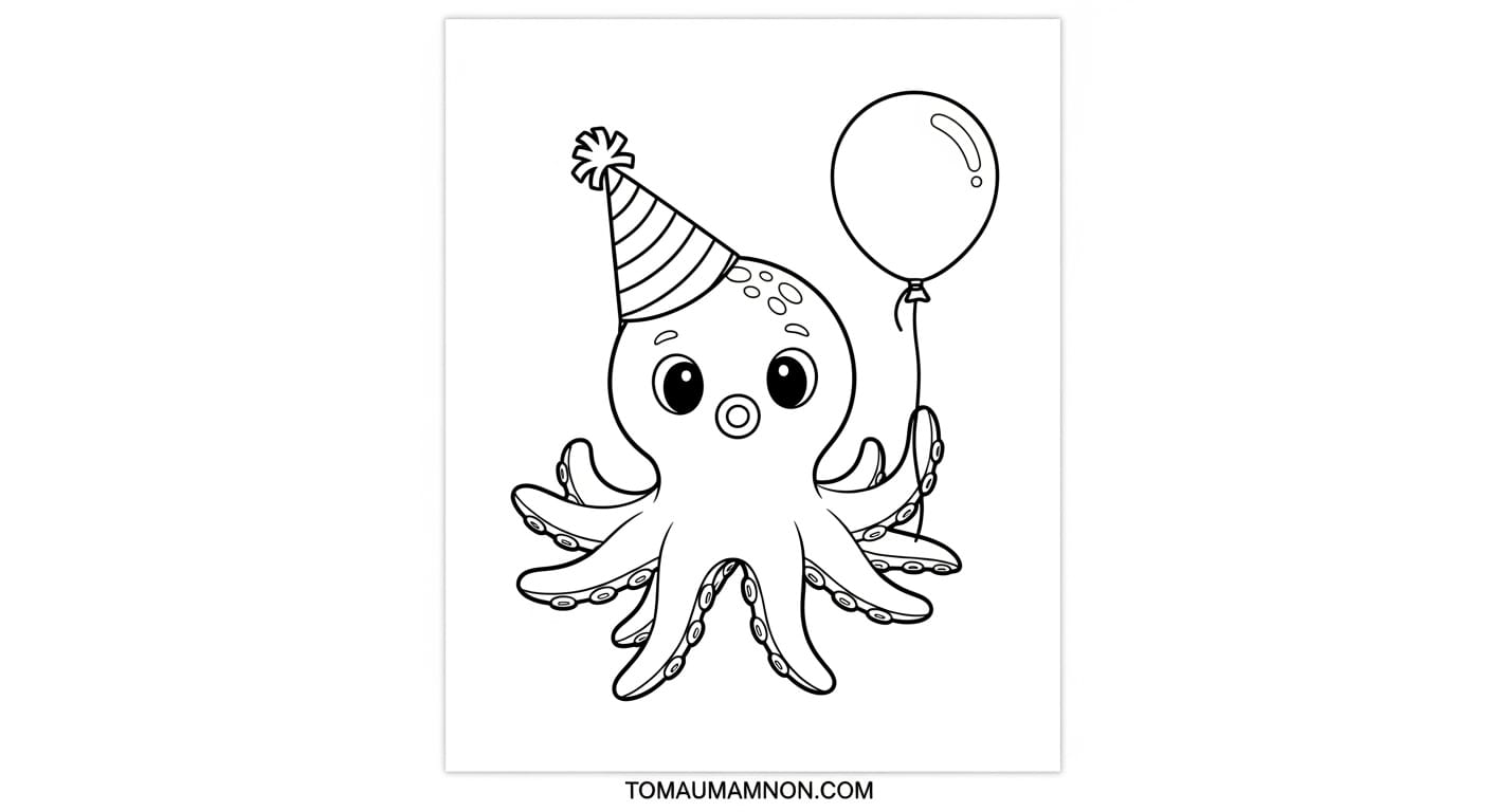 Tô màu bạch tuộc giúp bé phát triển