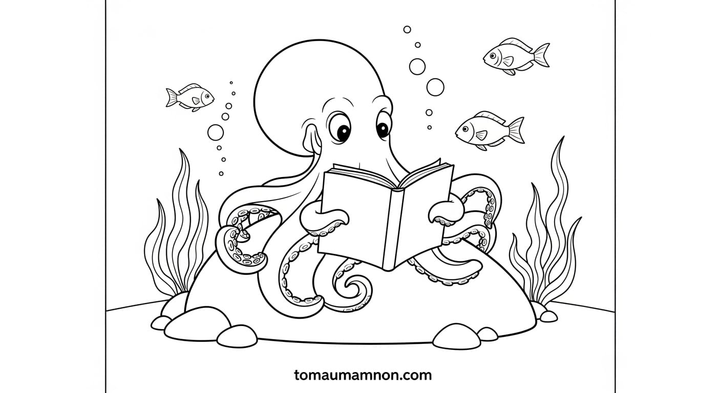 Cách tải tranh tô màu bạch tuộc