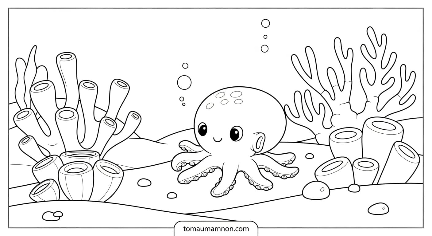 Tô màu bạch tuộc đẹp với màu sắc đa dạng