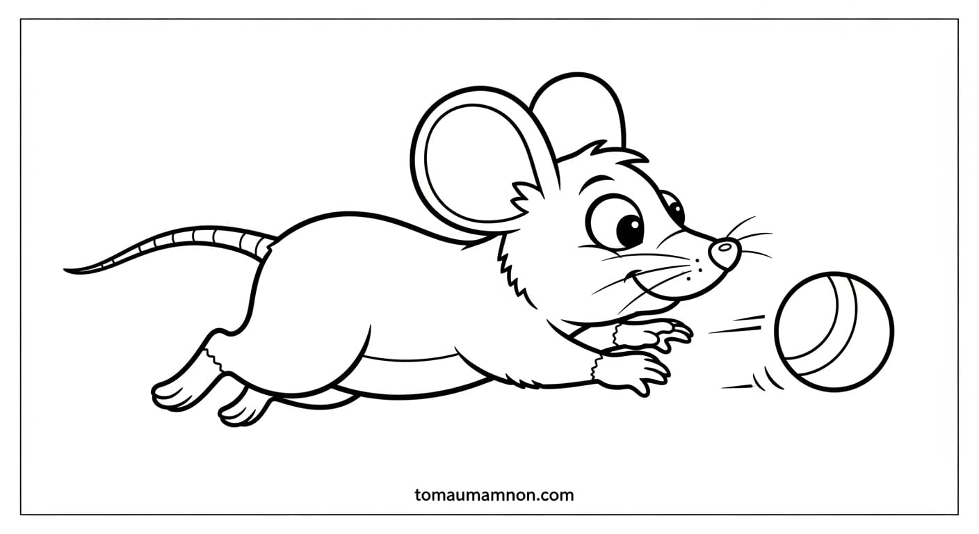 Tranh Tô Màu Con Chuột Chuột với phô mai