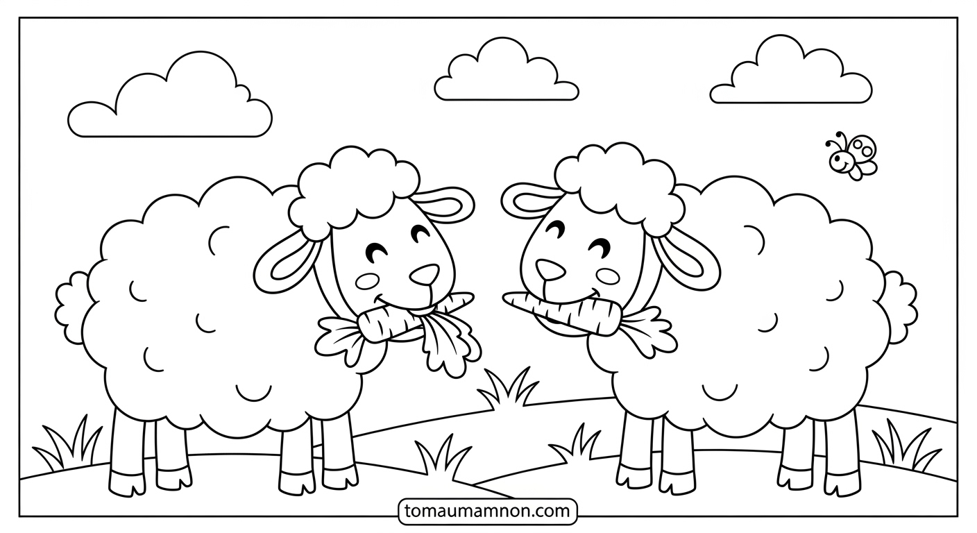 Tranh Tô Màu Con Cừu Tranh tô màu cừu Shaun
