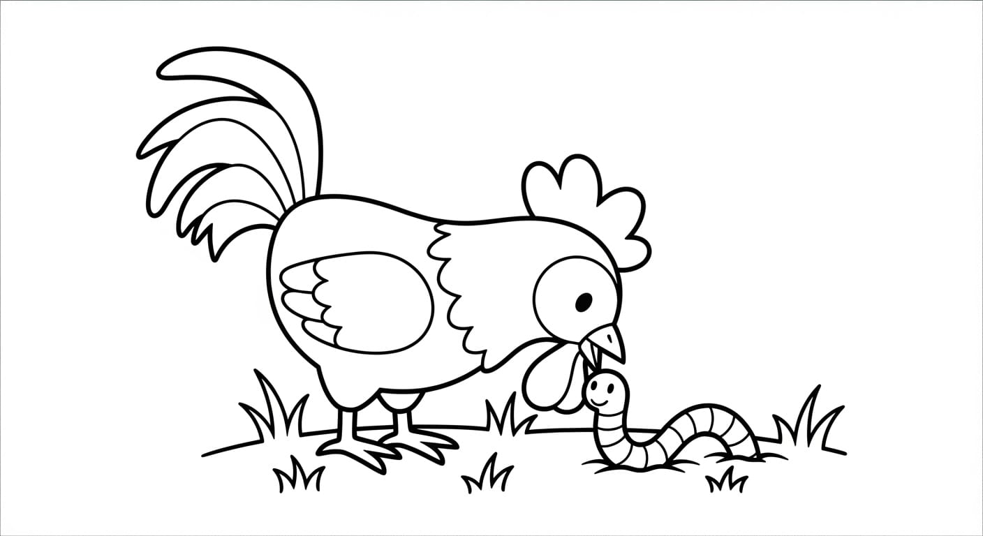 Tranh Tô Màu Con Gà Trống Tranh tô màu gà trống 2