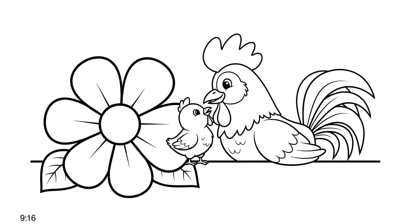 Tranh Tô Màu Con Gà Trống Tranh tô màu gà trống 3