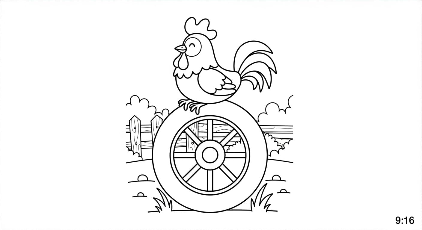 Tranh Tô Màu Con Gà Trống Tranh tô màu gà trống 5