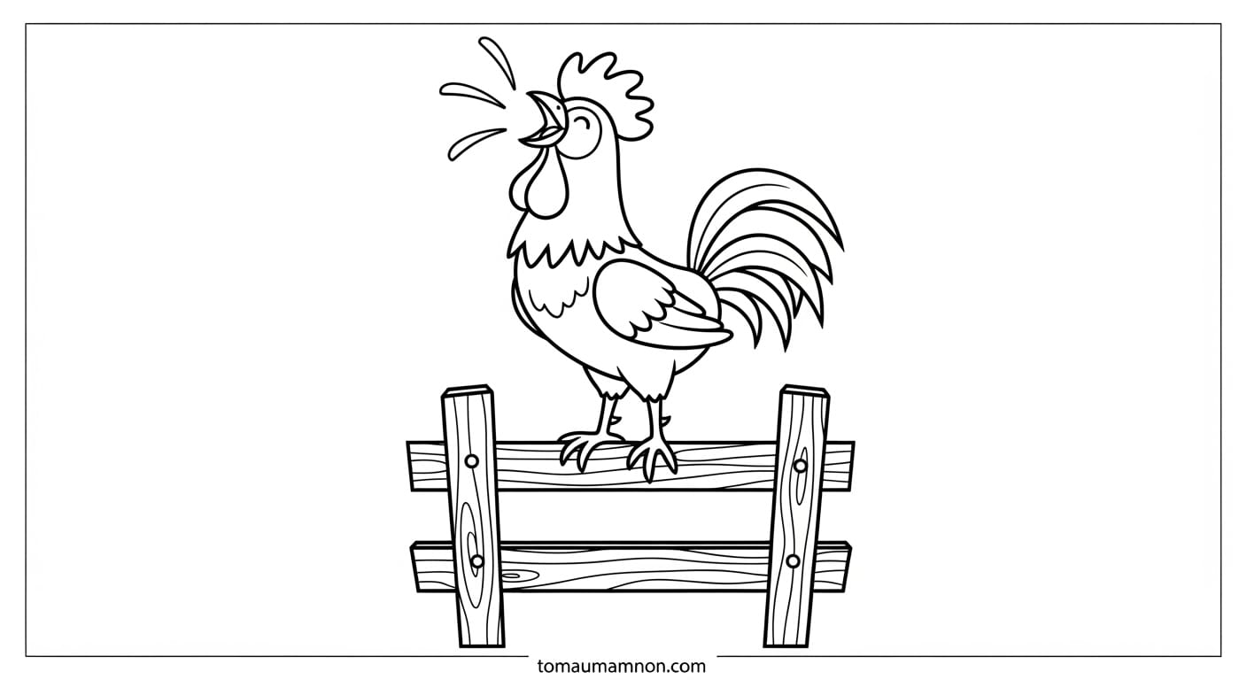 Tranh Tô Màu Con Gà Trống Tranh tô màu gà trống 1