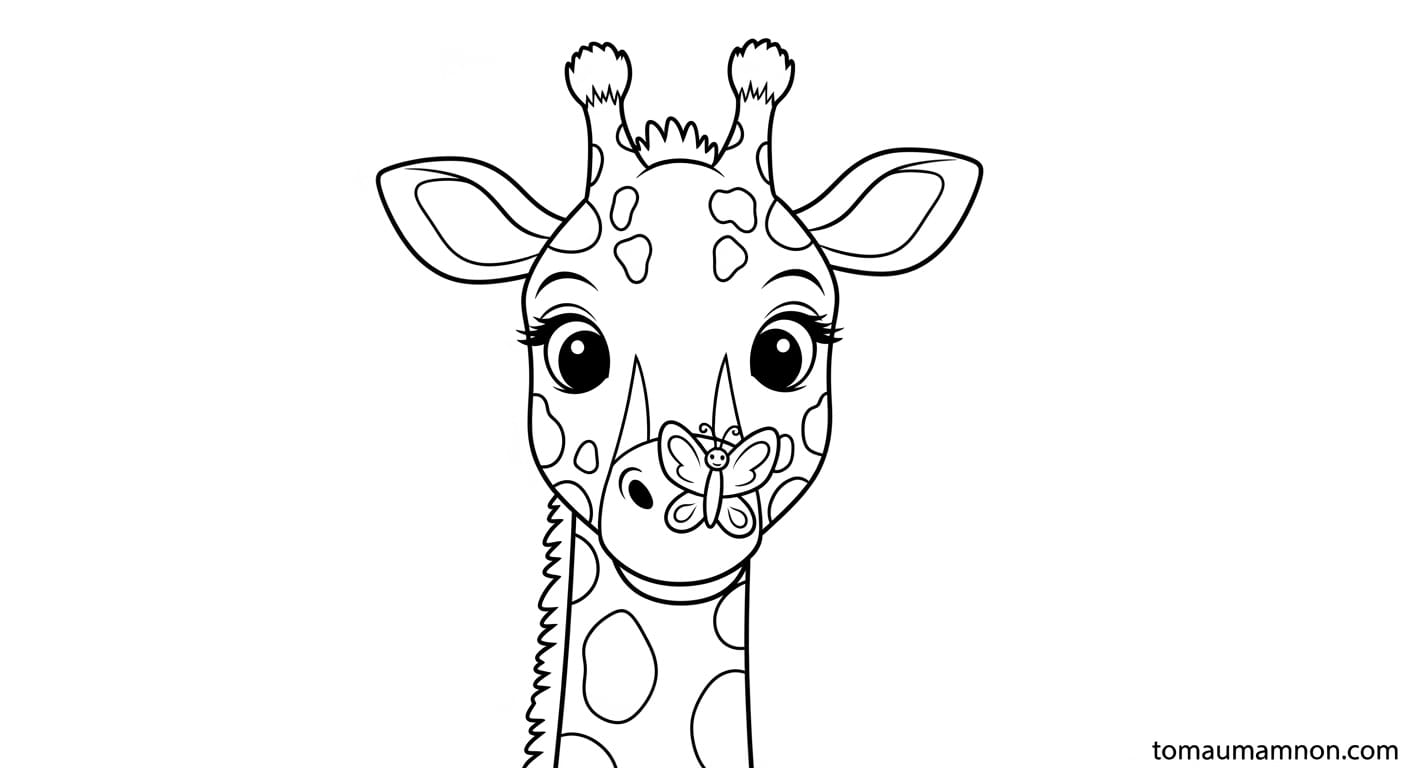 Tranh Tô Màu Con Hươu Cao Cổ Tranh tô màu hươu cao cổ đơn giản cho bé tập tô