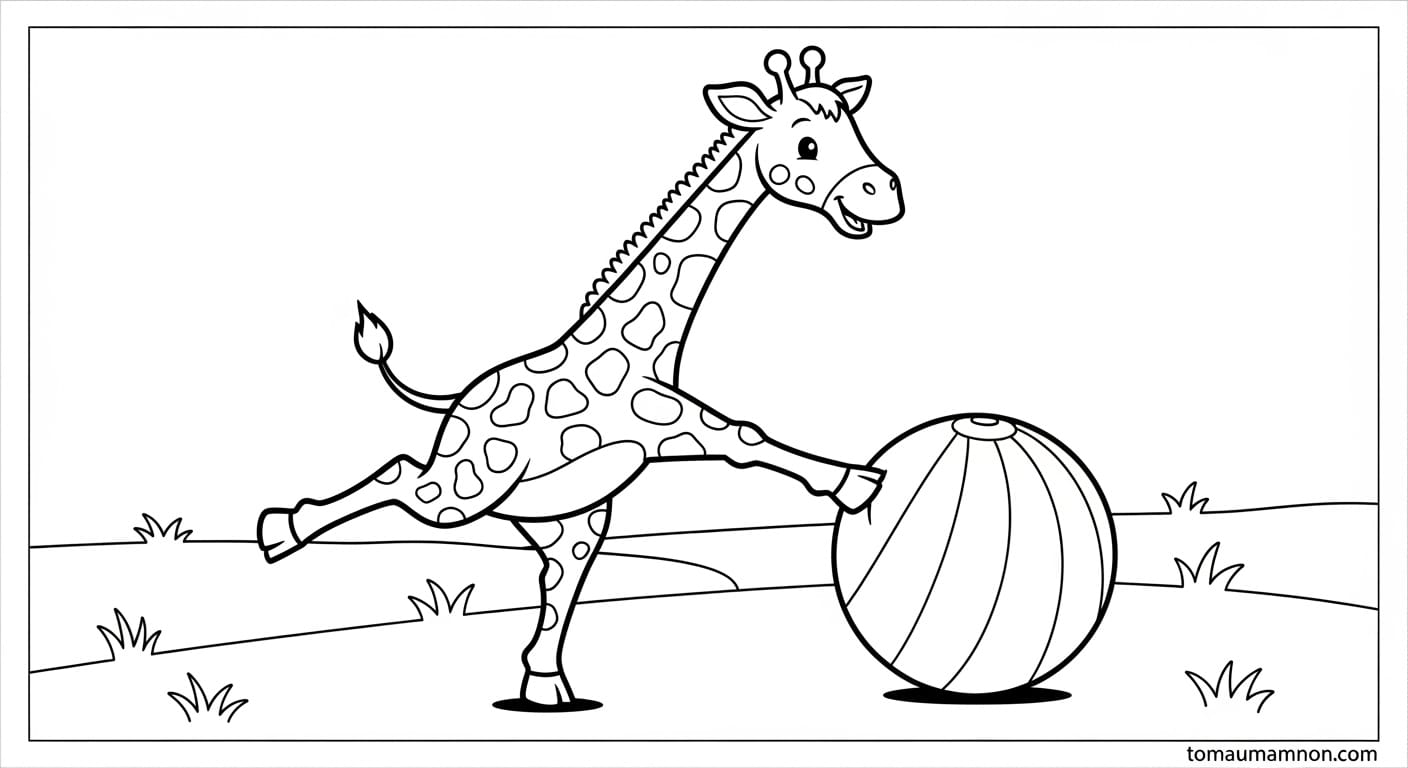 Tranh Tô Màu Con Hươu Cao Cổ Hươu cao cổ vươn chiếc cổ dài