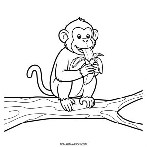 tranh to mau con khi de thuong 1