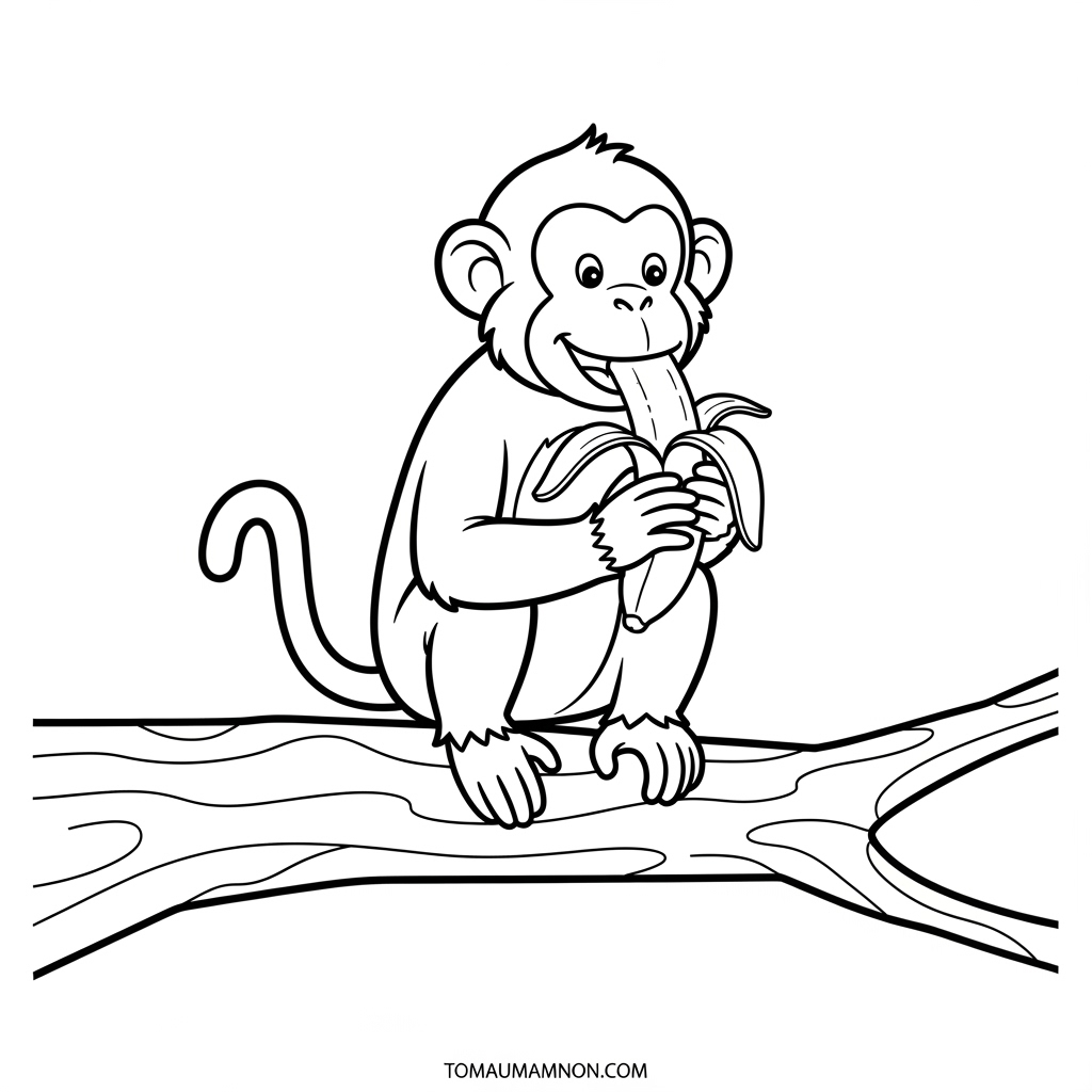 tranh to mau con khi de thuong 1