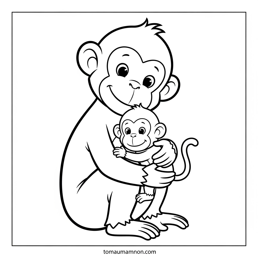Tải Tranh Tô Màu Con Khỉ Dễ Thương Miễn Phí Cho Bé Mầm Non Tranh tô màu khỉ giúp bé phát triển tư duy