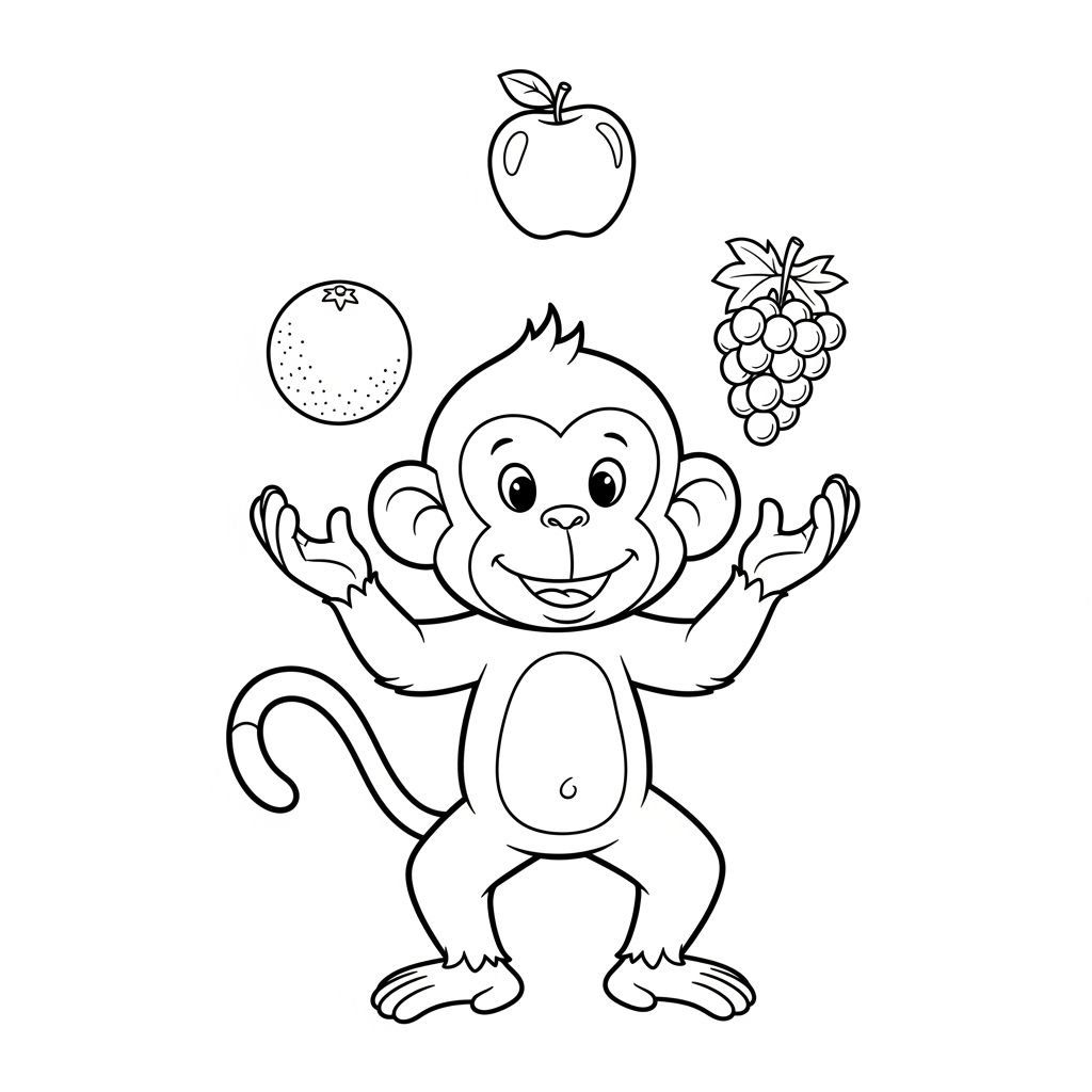 Tải Tranh Tô Màu Con Khỉ Dễ Thương Miễn Phí Cho Bé Mầm Non Bé tô màu hình con khỉ dễ thương