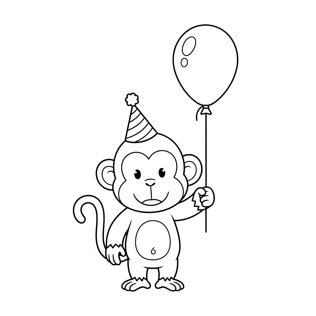 Tải Tranh Tô Màu Con Khỉ Dễ Thương Miễn Phí Cho Bé Mầm Non Khám phá thế giới động vật qua tranh tô màu khỉ