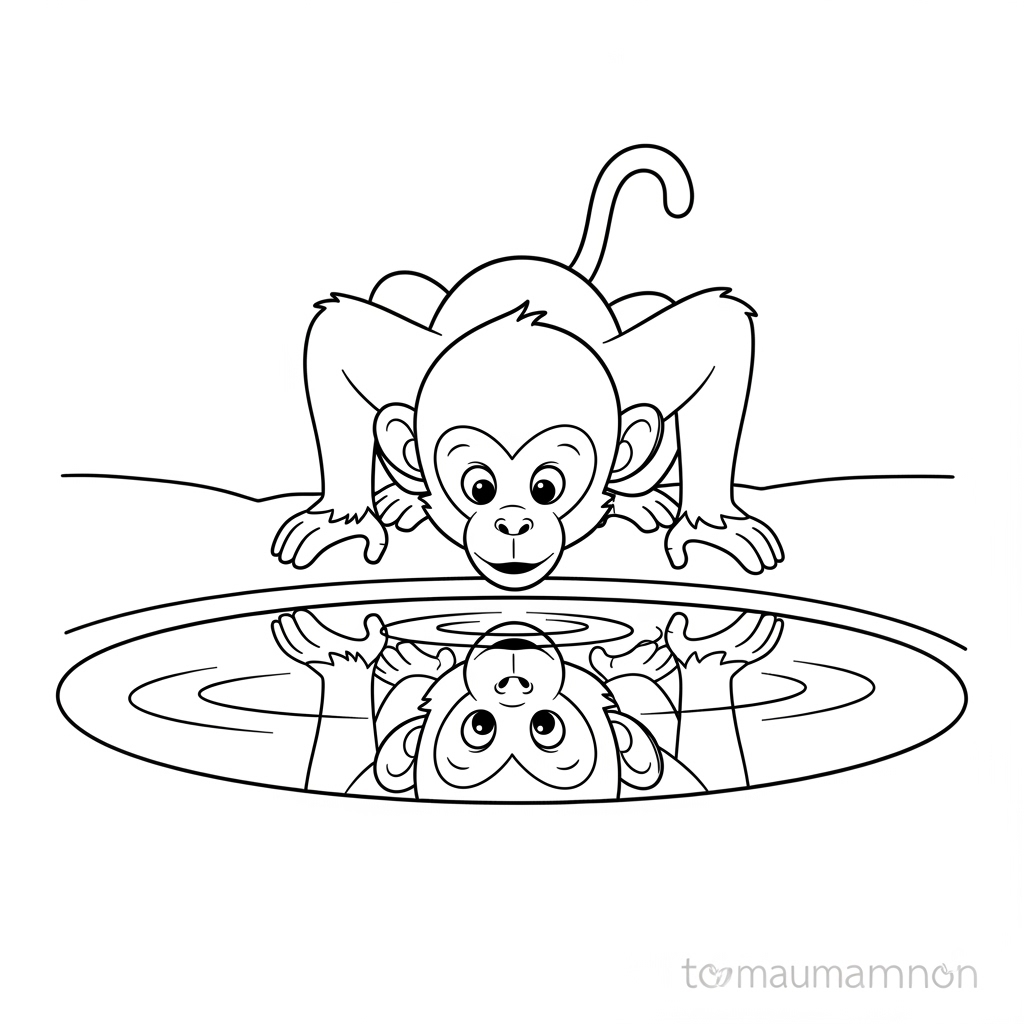 Tải Tranh Tô Màu Con Khỉ Dễ Thương Miễn Phí Cho Bé Mầm Non Học liệu mầm non: tranh tô màu con khỉ