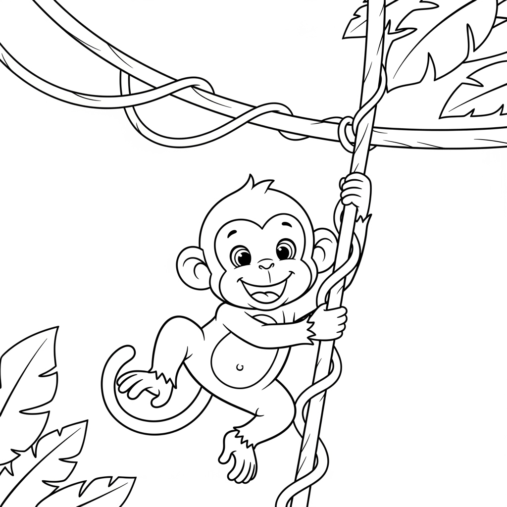 Tải Tranh Tô Màu Con Khỉ Dễ Thương Miễn Phí Cho Bé Mầm Non Tranh tô màu con khỉ dễ thương miễn phí cho bé