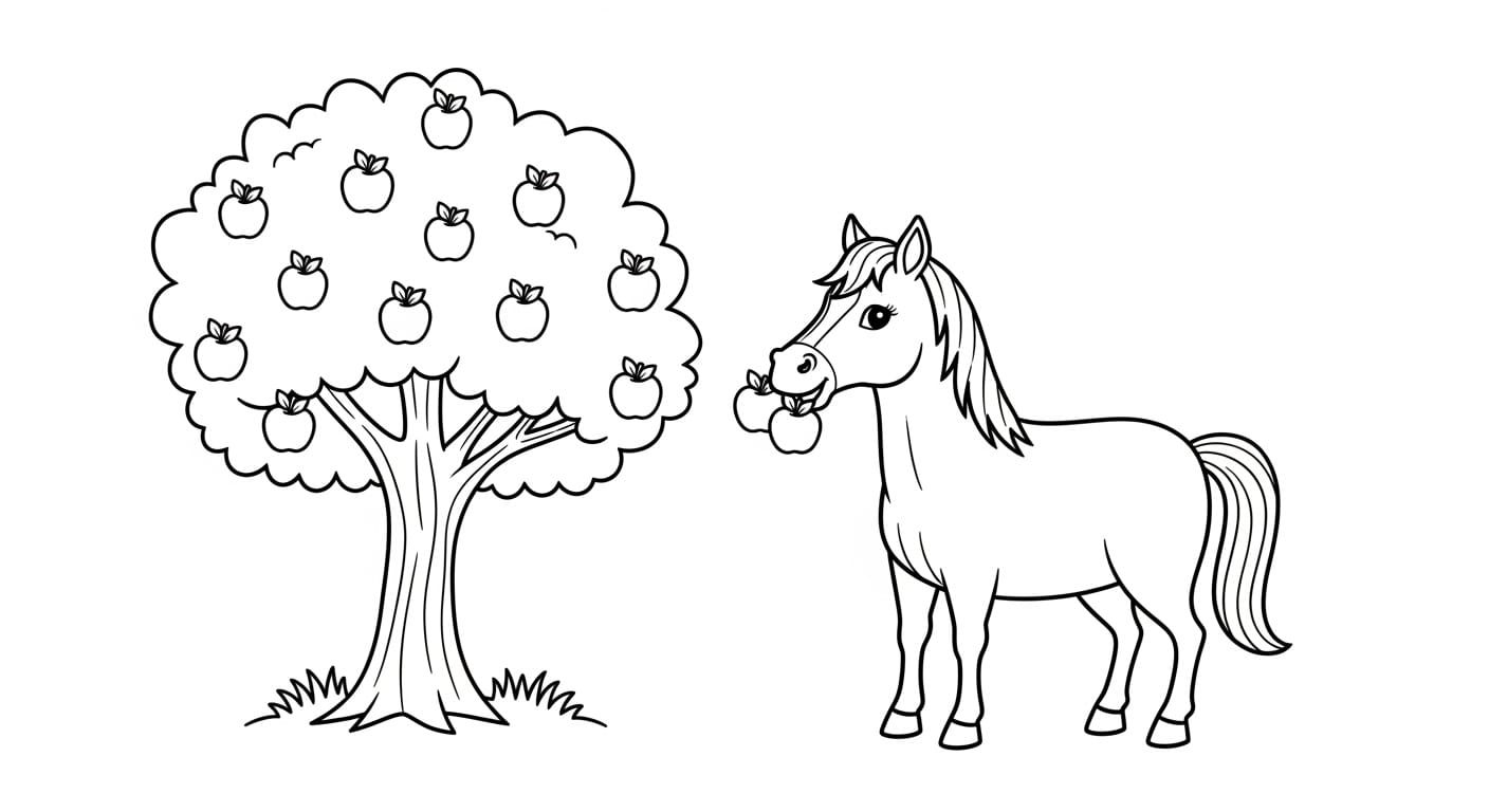 Tranh Tô Màu Con Ngựa Ngựa con đáng yêu