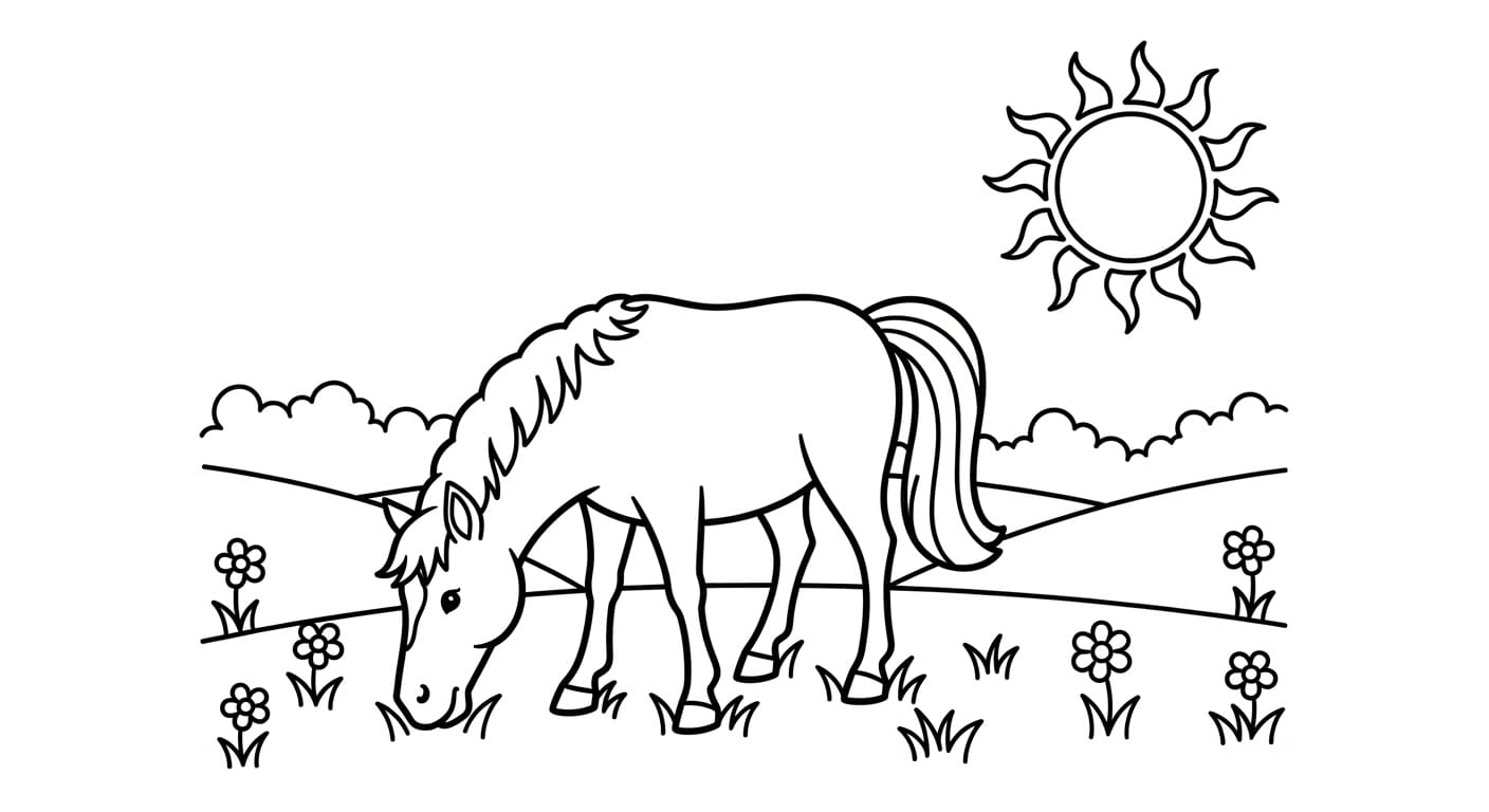 Tranh Tô Màu Con Ngựa Ngựa đang chạy