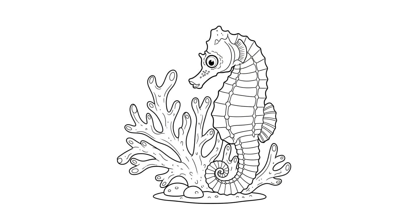 Tranh Tô Màu Đại Dương Bạch tuộc bơi giữa đại dương