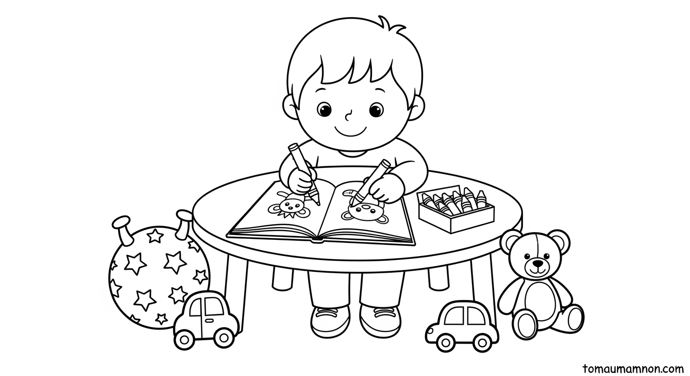 Tranh Tô Màu Đồ Chơi Trường Mầm Non Tải tranh tô màu đồ chơi miễn phí
