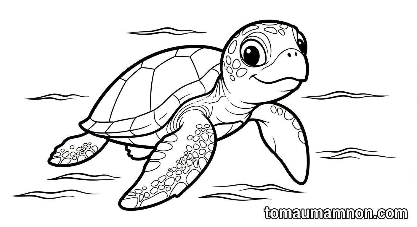 Tranh Tô Màu Động Vật Dưới Nước Tranh tô màu bạch tuộc dễ thương