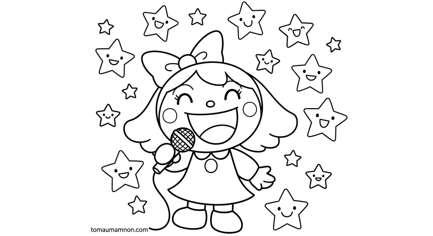 Tranh Tô Màu Doremi doremi bên pháo đài