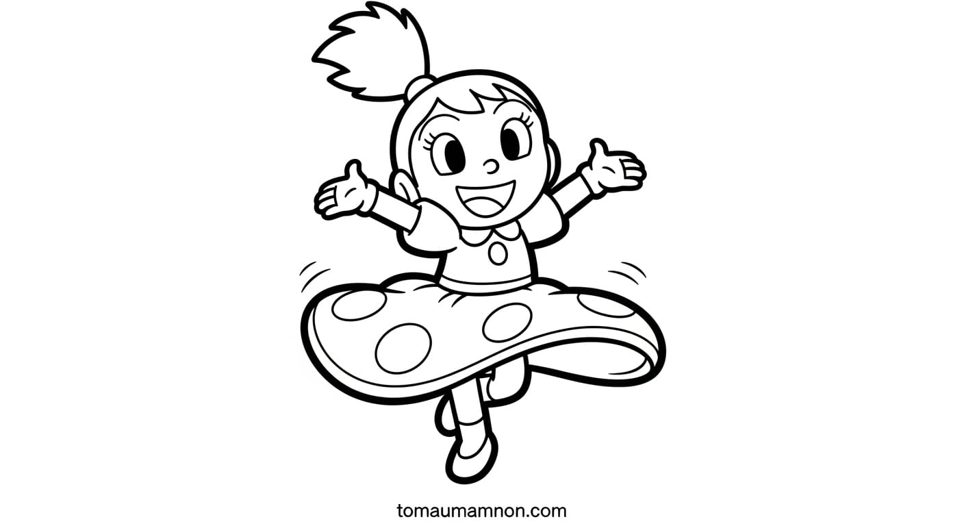 Tranh Tô Màu Doremi bé trai tô màu với doremi