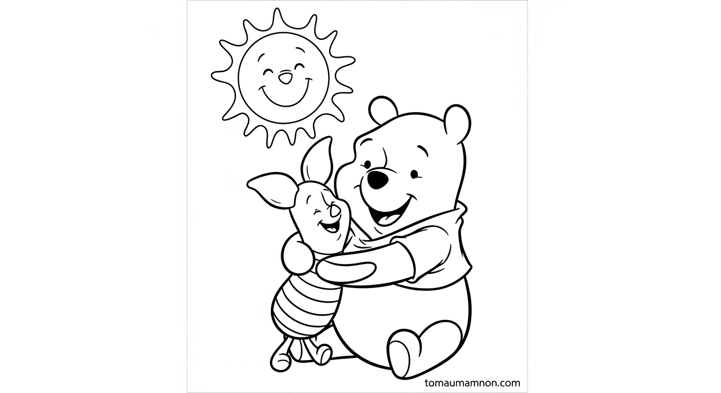 Tranh Tô Màu Gấu Pooh Bộ sưu tập tranh Gấu Pooh tô màu đa dạng