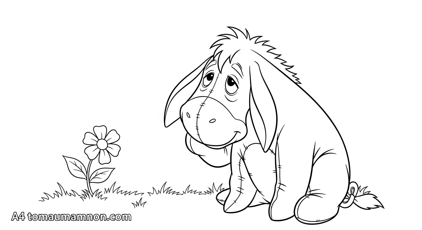 Tranh Tô Màu Gấu Pooh Hình tô màu Gấu Pooh kích thích sáng tạo