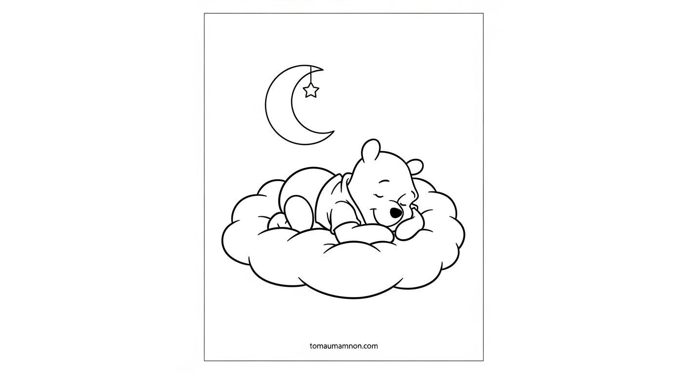 Tranh Tô Màu Gấu Pooh Hướng dẫn tô màu Gấu Pooh đẹp cho bé