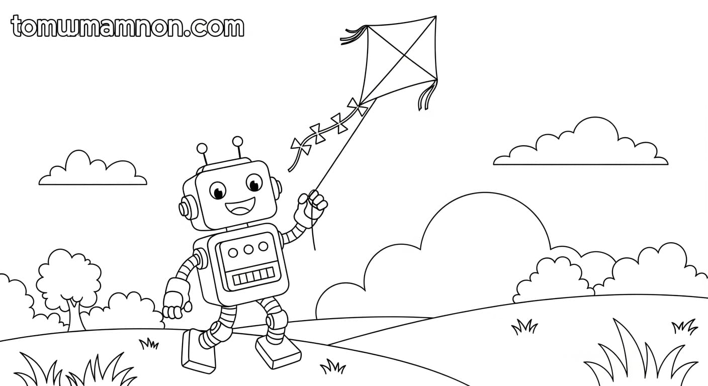 Tranh Tô Màu Gundam Robot Gundam đang bay