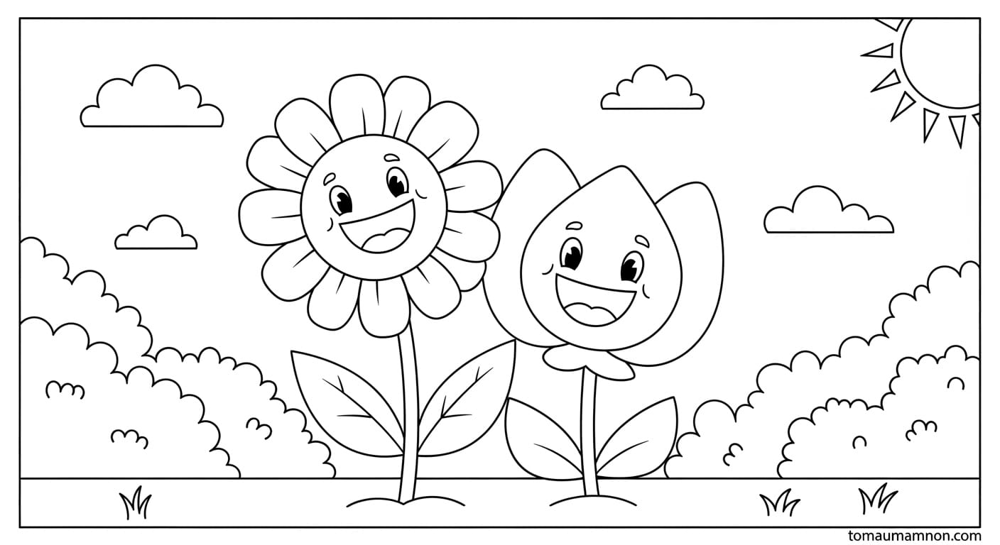 Tranh Tô Màu Hoa tranh tô màu hoa 7