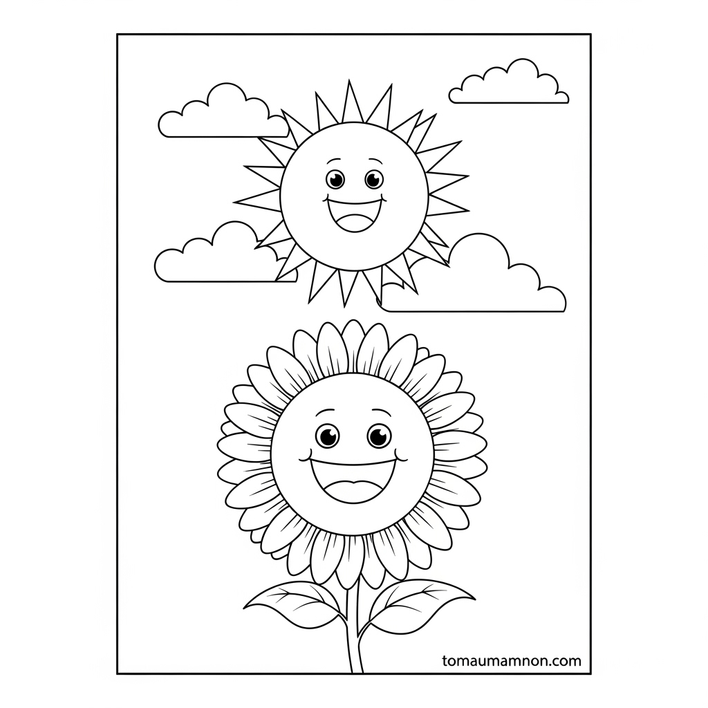 tranh to mau hoa huong duong dep 1