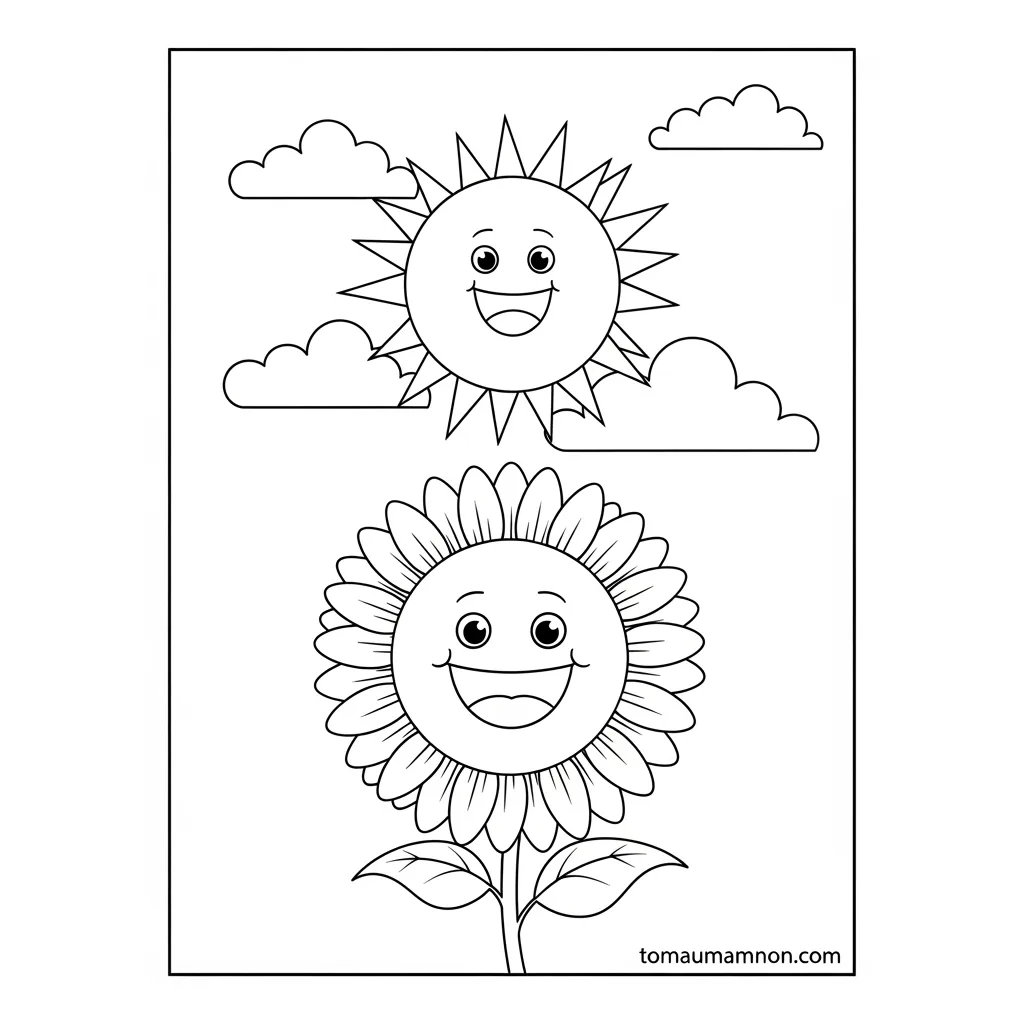 tranh to mau hoa huong duong dep 1