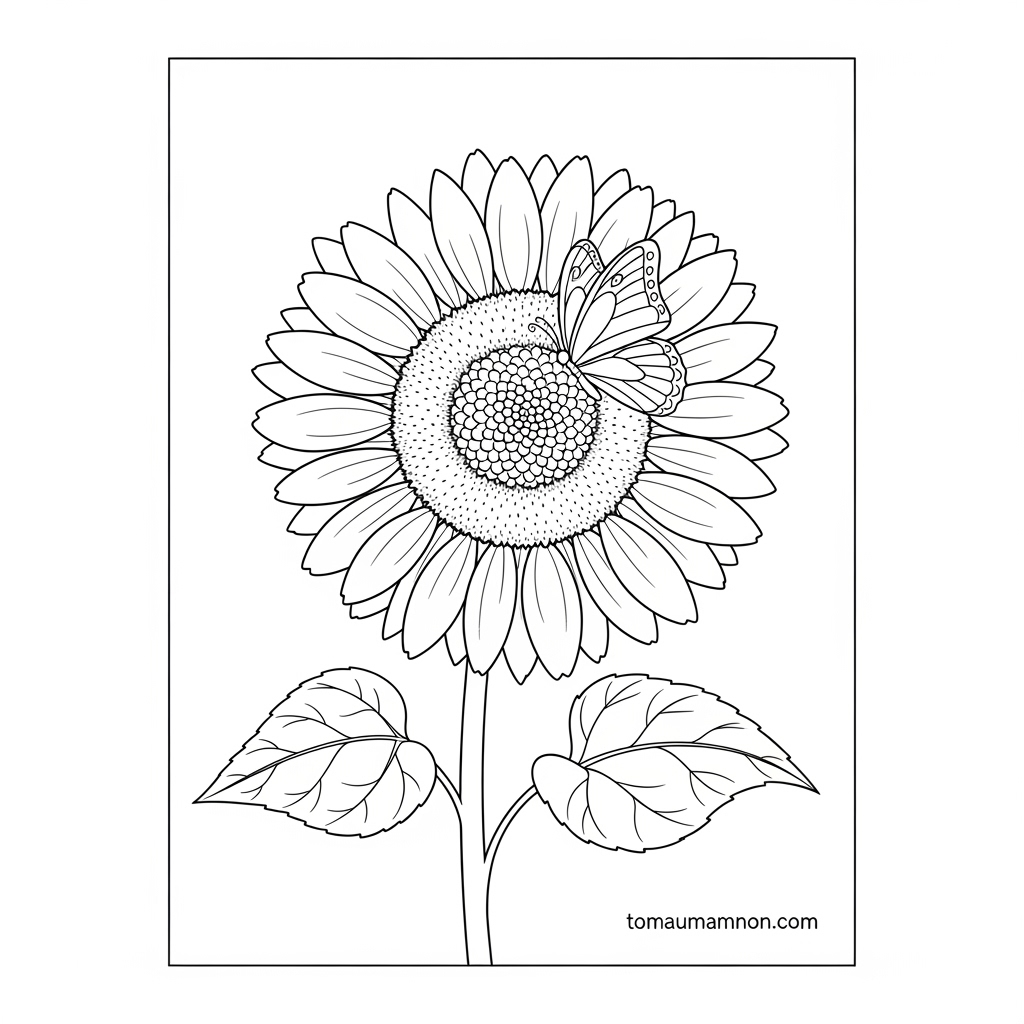 Lợi ích của tô màu tranh hoa hướng dương cho bé