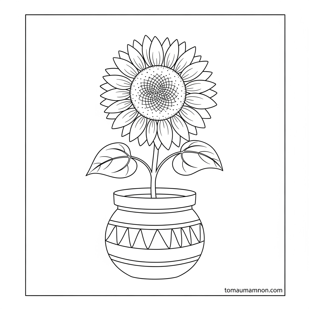 Chọn bút màu tô tranh hoa hướng dương