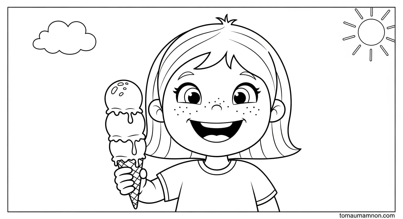 Bé tô màu kem ốc quế phát triển kỹ năng