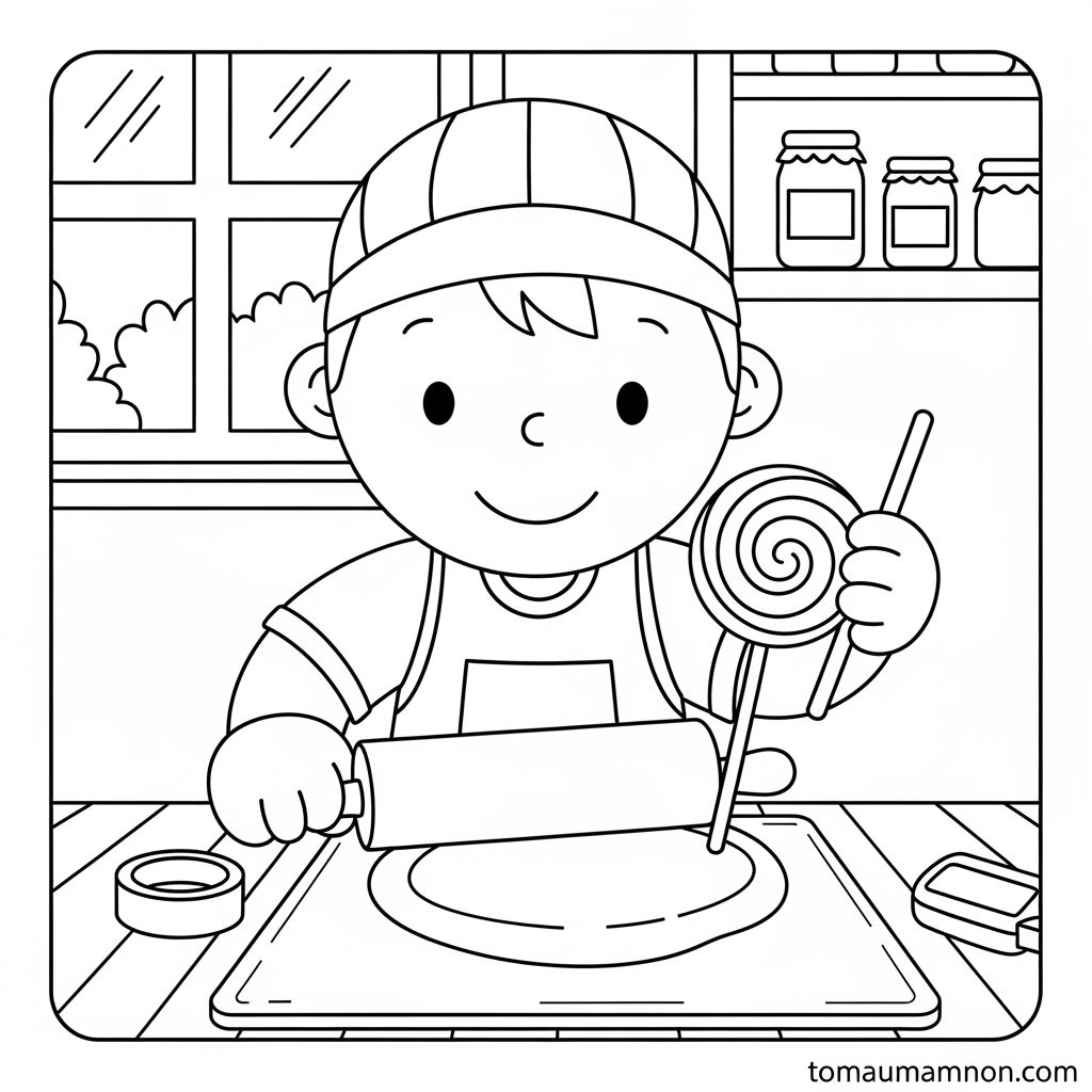 Tranh tô màu kẹo mút giúp bé phát triển