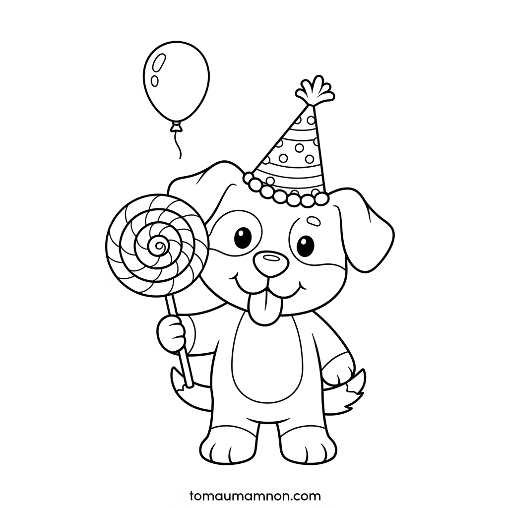 Tranh tô màu kẹo mút và thế giới kẹo ngọt