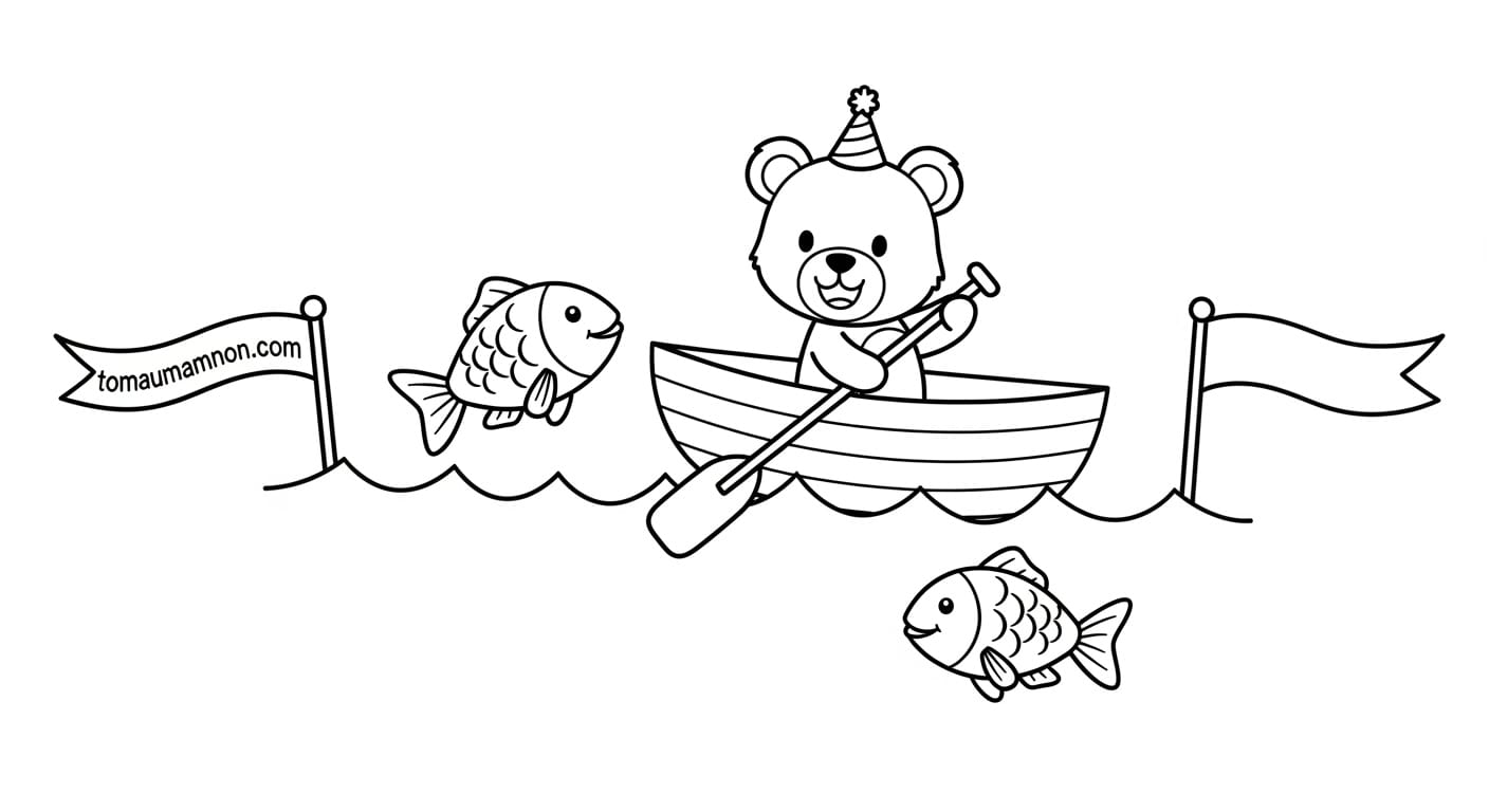 Tranh Tô Màu Lễ Hội Đua Thuyền Trẻ và màu sắc